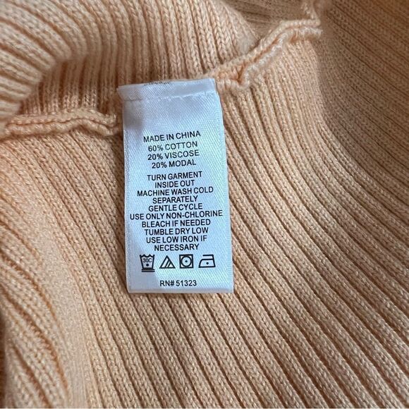 NEW! Cece Ribbed Knit Light Orange Sweater Sz XS - Picture 9 of 9